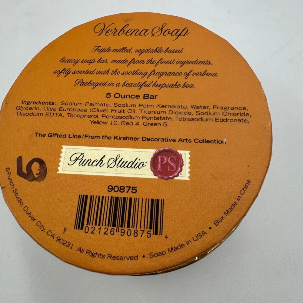 Punch Studio Verbena Soap Bar 5oz Bar Floral Embossed Keepsake Box NEW